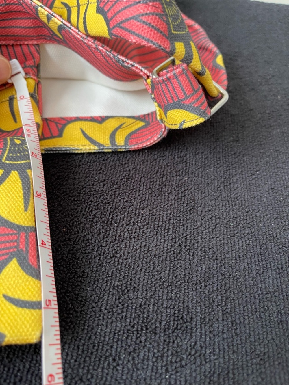 NWOT...DIOP...Printed Canvas Tote Bag in Yellow & Red - Picture 9 of 10